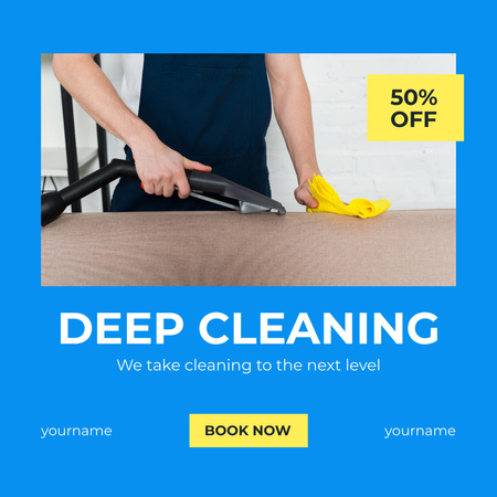 Discount on Deep Cleaning Services Instagram AD Design Template