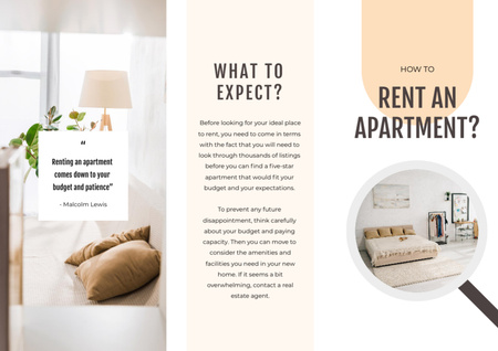 Modern Apartment Rent Help Text Brochure Din Large Z-fold Tasarım Şablonu