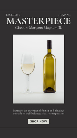 Modèle de visuel offre exclusive de vente de vin avec bouteille et verre - Instagram Story