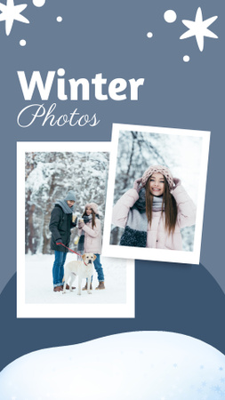 colagem de fotos de inverno Instagram Story Modelo de Design