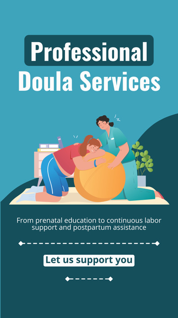 Pro Level Doula Services And Postpartum Assistance Instagram Story Tasarım Şablonu