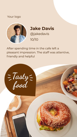 Designvorlage Kundenrezension über Café für Instagram Story
