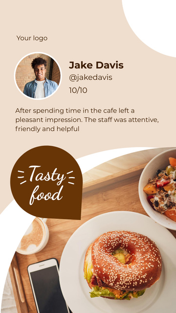 Plantilla de diseño de Customer's Review about Cafe Instagram Story 