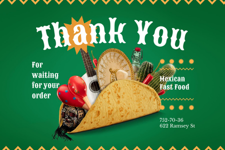 Mexican Fast Food Ad Postcard 4x6in Design Template