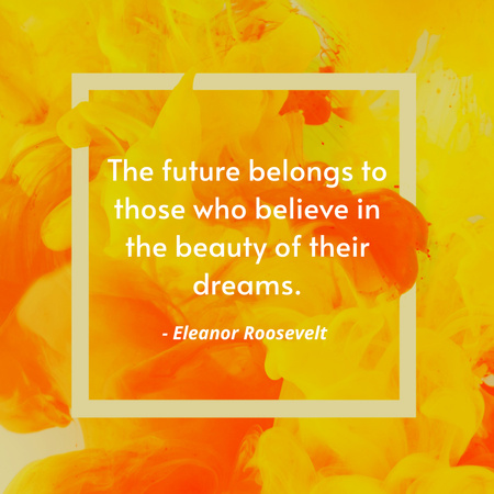 Designvorlage Gelbes Zitat von Eleanor Roosevelt für Instagram