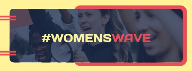 Women's Day with Women on Demonstration Facebook cover Design Template