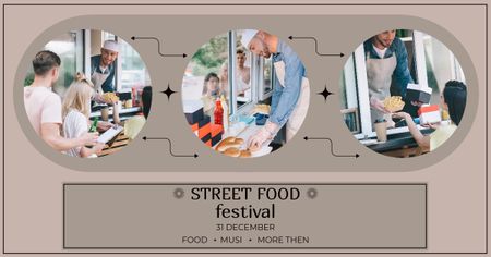 People eating on Street Food Festival Facebook AD Design Template