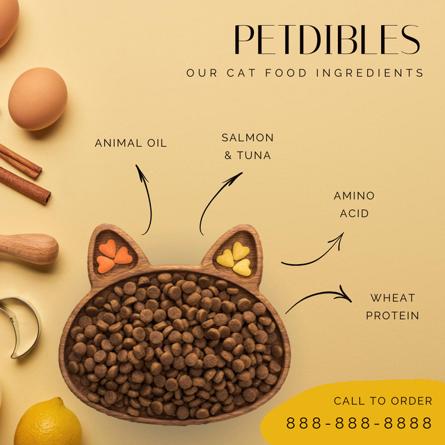 Cat Food Offer With Detailed Description Instagram AD Design Template