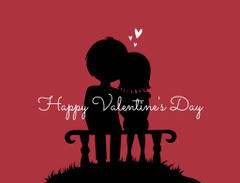Valentine's Day Celebration With Couple Silhouette