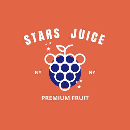 Fruit Shop Ad with Grapes Logo – шаблон для дизайна