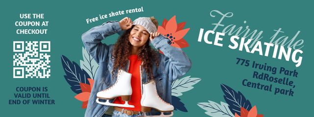 Discount on Skating Rink Visit Coupon Design Template