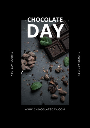 Chocolate Day Announcement on Black Poster Design Template