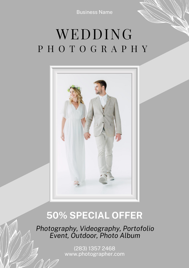 Wedding Photography Offer Poster Πρότυπο σχεδίασης
