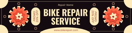 Designvorlage Fahrradreparaturservice-Angebot auf Schwarz für Twitter