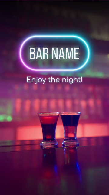 Bright Bar Offer Cocktails At Half Price TikTok Video Šablona návrhu