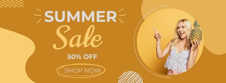 Summer Sale Yellow Cover Facebook cover Design Template