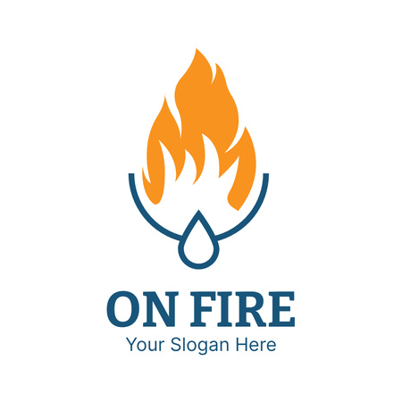 Emblem Image of Fire Logo Design Template