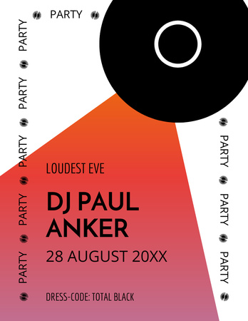 Template di design Mesmerizing Party Event Announcement with DJ Poster 8.5x11in