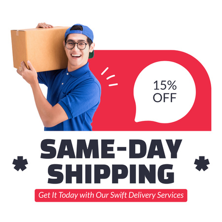 Discount on Same-Day Courier Services Instagram Design Template