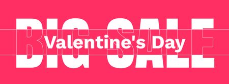 Большая распродажа ко Дню святого Валентина на розовом Facebook cover – шаблон для дизайна