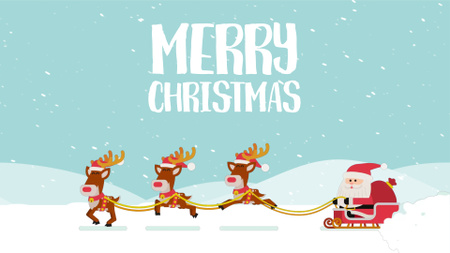 Vánoční pozdravy a Santa jízda na saních s jeleny Full HD video Šablona návrhu