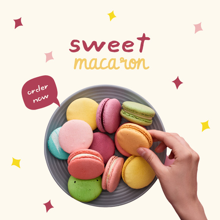 Yummy Macaroons Offer Instagram Design Template