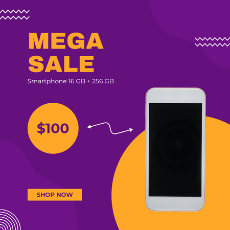 Smartphone Mega Sale Announcement Instagram Design Template