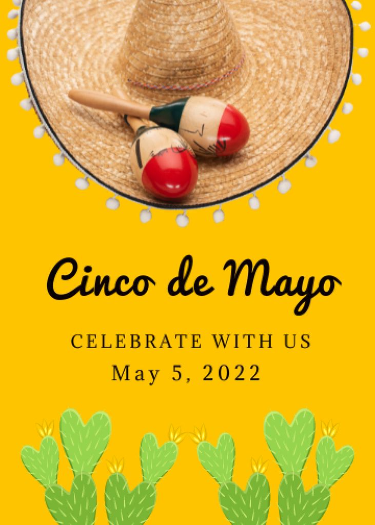 Lovely Celebration of Cinco de Mayo In May Invitation Design Template
