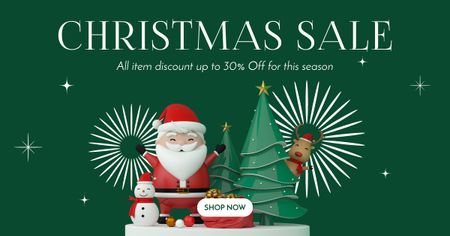 Platilla de diseño Christmas Souvenirs Sale Offer Green Facebook AD