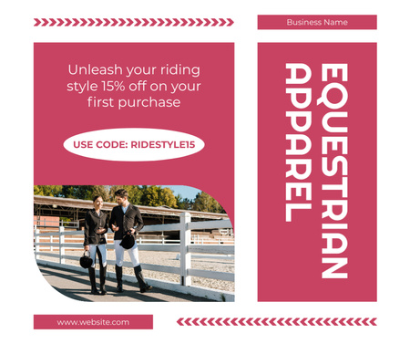 Professional Equestrian Outfits With Discount By Promo Code Facebook Design Template