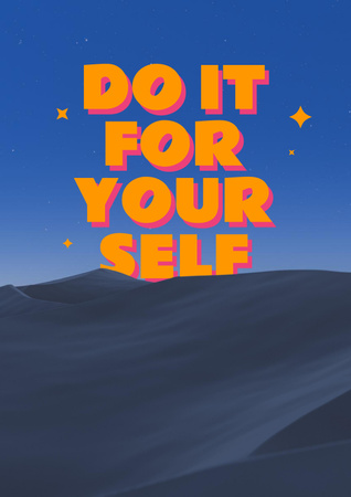 Inspirational Phrase with Grey Dunes Poster Šablona návrhu