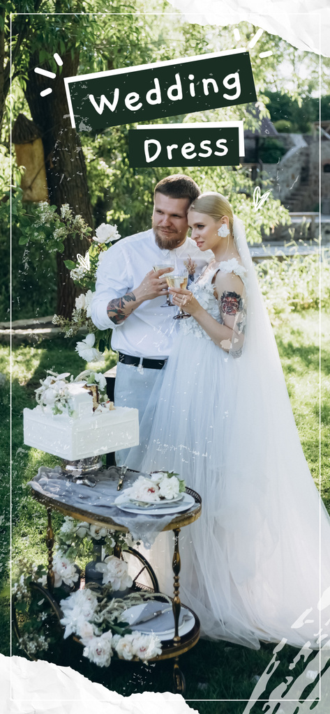 Announcement of Sale of Wedding Dress with Newlyweds Snapchat Moment Filter Šablona návrhu