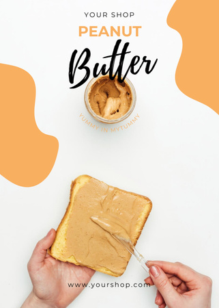 Organic Peanut Butter Postcard 5x7in Vertical Design Template