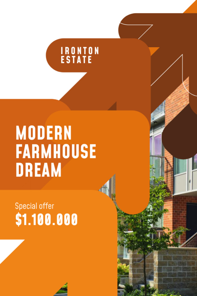 Lovely Townhouses Promotion with Street View In Orange Flyer 4x6in Design Template