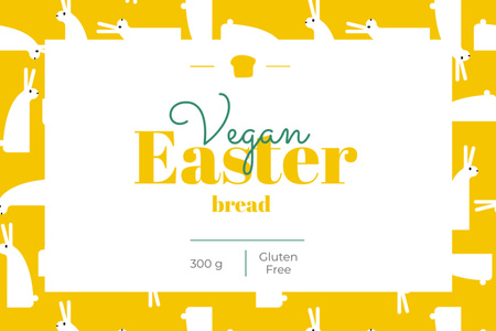 Ontwerpsjabloon van Label van Veganistisch Paasbrood