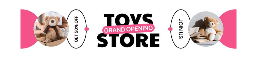 Ontwerpsjabloon van Ebay Store Billboard van Lovely Toys Store Grand Opening Event With Discount