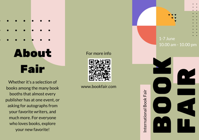 Plantilla de diseño de Info about Book Fair Brochure 