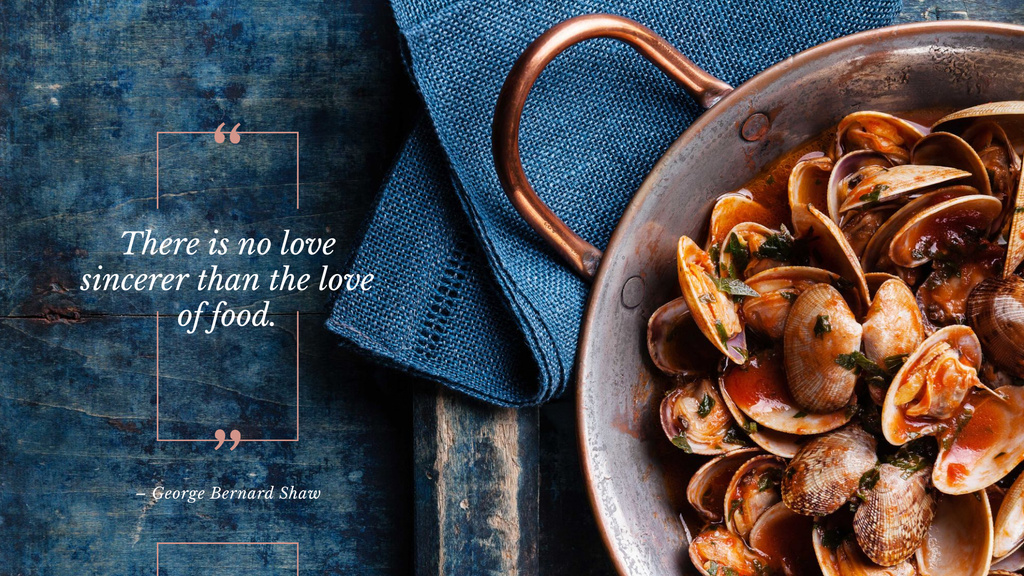 Plantilla de diseño de Citation about a love to food Presentation Wide 