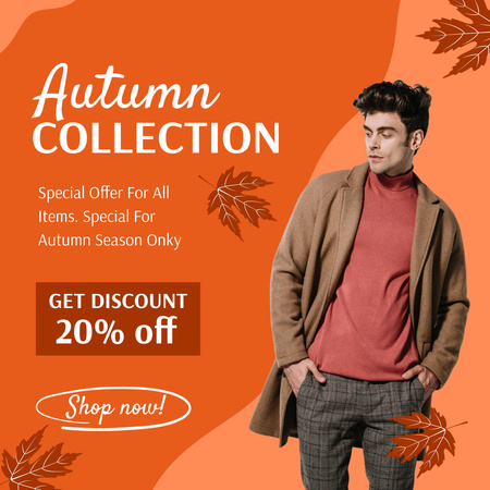 Plantilla de diseño de Oferta especial para la colección de otoño para hombre. Animated Post 