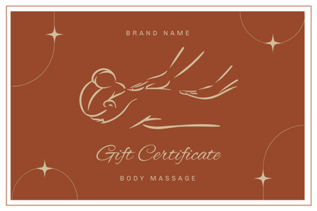 Masaj Kursu için Özel Fırsat Gift Certificate Tasarım Şablonu