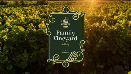 Vineyard Invitation with Scenic Field View Presentation Wide Design Template