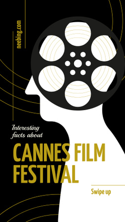 Cannes Film Festival with Man silhouette Instagram Story Design Template