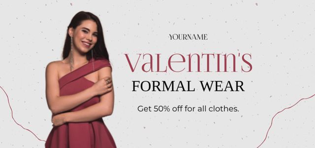 Valentine's Day Formal Wear Sale with Discount Coupon Din Large Design Template
