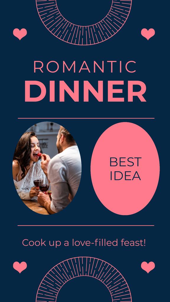 Designvorlage Stunning Valentine's Day Romantic Dinner Offer für Instagram Story