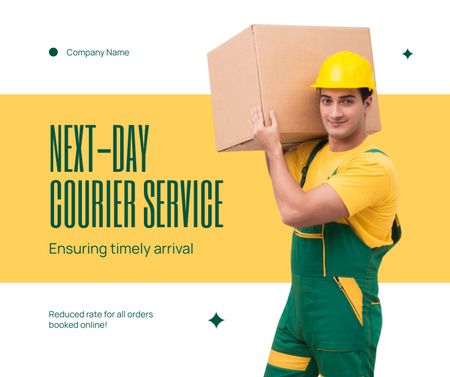 Platilla de diseño Next-Day Delivery of Boxes and Parcels by Couriers Facebook