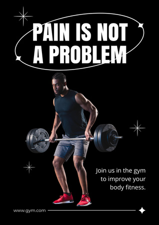Inspiration with Muscular Man Poster tervezősablon