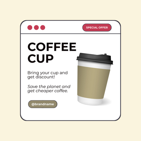 Takeaway Coffee Cup Offer Instagram Design Template