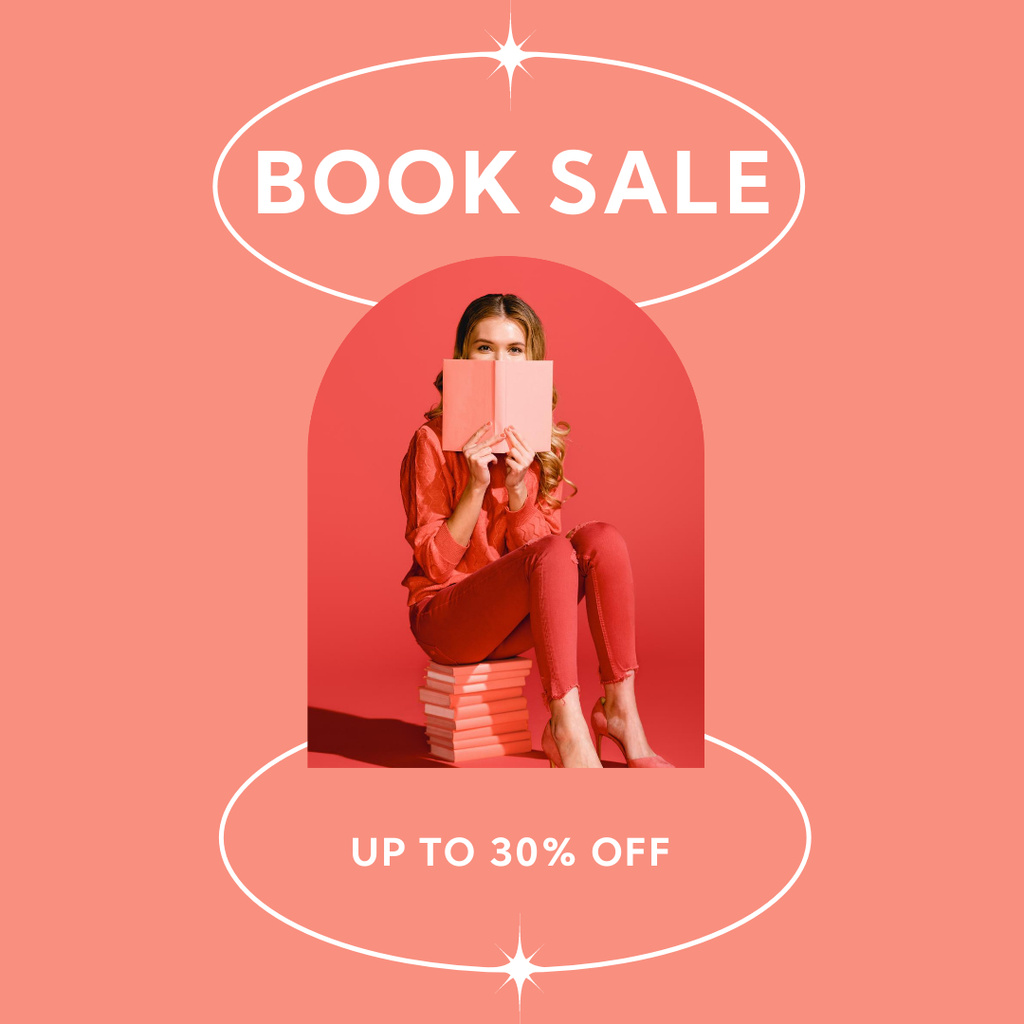Exhilarating Books Discount Ad Instagram Πρότυπο σχεδίασης
