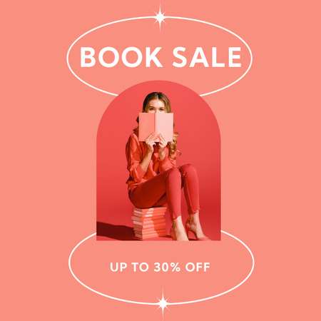 Book Sale Announcement Instagram tervezősablon