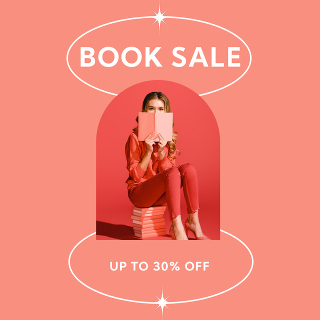 Exhilarating Books Discount Ad Instagram Design Template